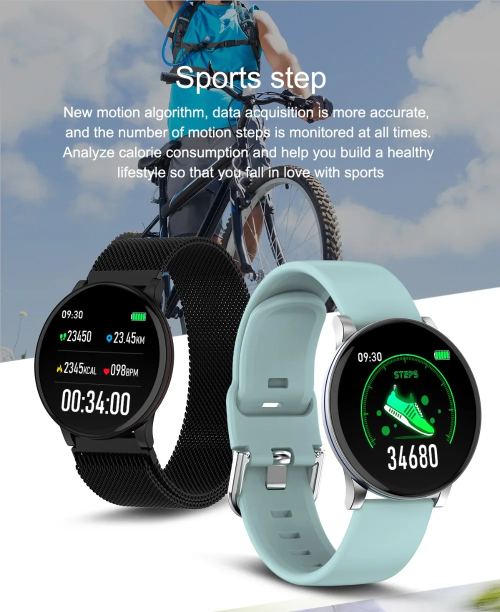 ONEMIX Men Women Smart Bracelet IP68 Waterproof HD Screen BluetoothStep Counter Watch Fintness Wristband