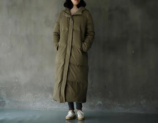 Размер S-10XL, женский зимний пуховик, длинное теплое зимнее пуховое пальто с капюшоном, Женское пальто с большим капюшоном