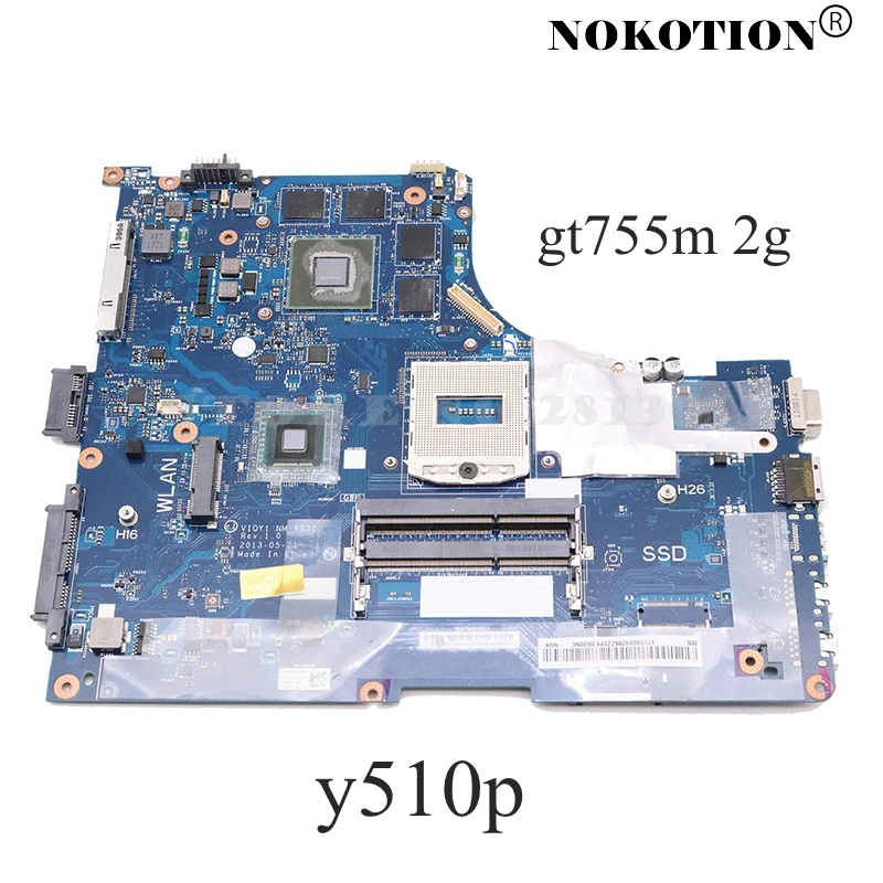 NOKOTION VIQY1 NM A032 материнская плата для ноутбука Lenovo ideapad Y510P 15 6 ''Материнская GT755M