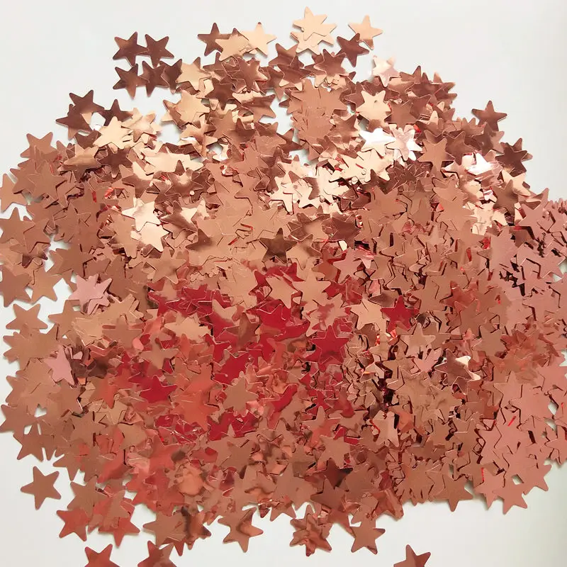 Rose star Confetti 300 г/500 г/1 кг 1,5 см Фольга из розового золота конфетти воздушные шары Детские Свадебные День рождения золотые круглые звезды конфетти в форме сердца Декор подарок - Цвет: Rose star Confetti