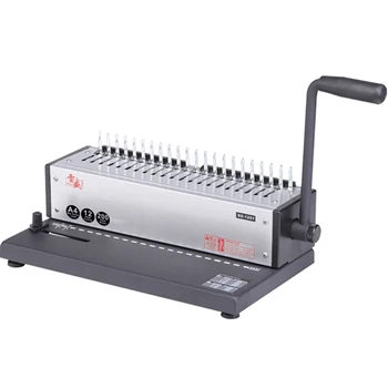 

Manual Comb Punch A4 Binding Machine File Tender 21 Hole Rubber Ring Clip Dual Purpose Binding Tools Solid Round Steel Handle