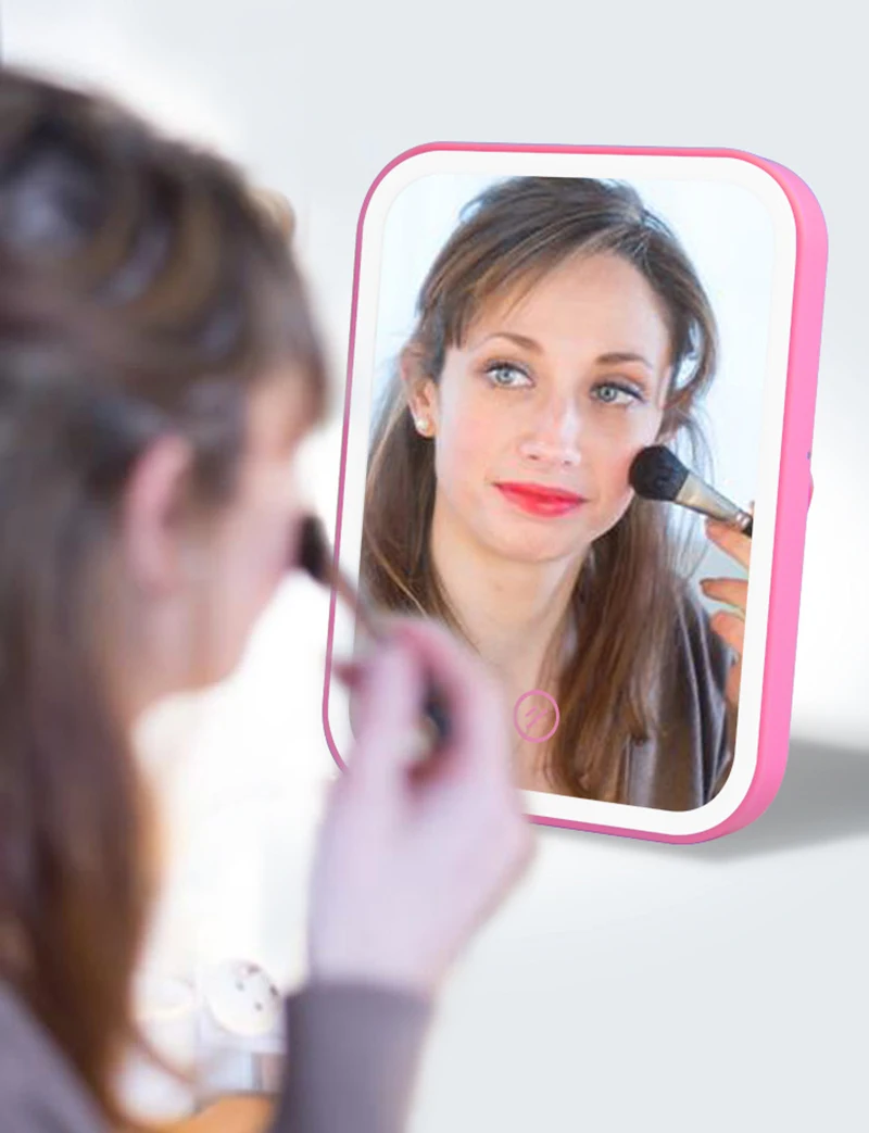 Cosmetic Mirror with Led Lighting Make up Vanity Mirror Portable Folding Desktop Cosemtic Mirror With Light Women Beauty Makeup
