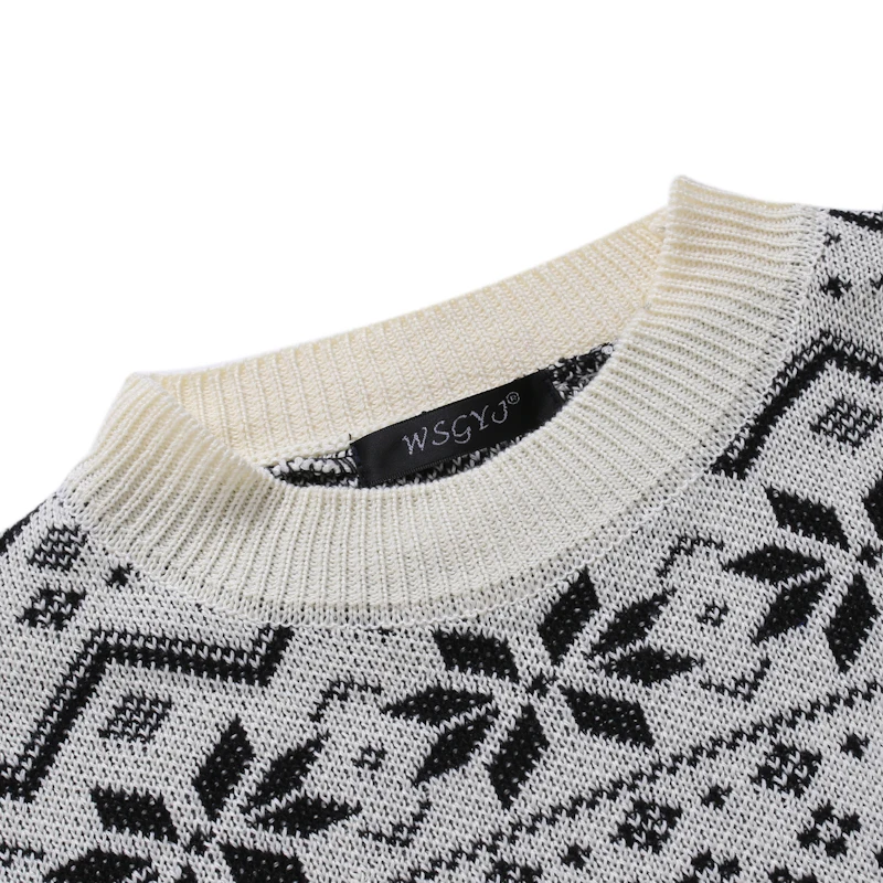 Мужские свитера Новое поступление Зимний пуловер свитер для снежинки Рождественские свитера