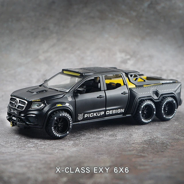 Simulation Alloy Car Modle XCLASS EXY 6X6 Pickup 1/28 Metal Toy Car Sound Light Pull Back Model Toys For Boys Light Toys 1