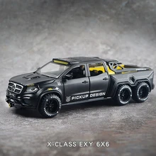 Simülasyon alaşım araba modeli BENZXCLASS EXY 6X6 Pickup 1/28 Metal oyuncak araba ses ışığı geri çekin Model oyuncaklar Boys için işık oyuncaklar