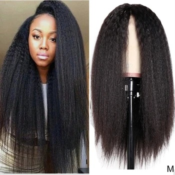 

Kinky Straight Wig Yaki Human Hair Wig for Women 13x4 Lace Front Human Hair Wigs Kinky Straight Hair Wig Maxine Remy Wig 150%