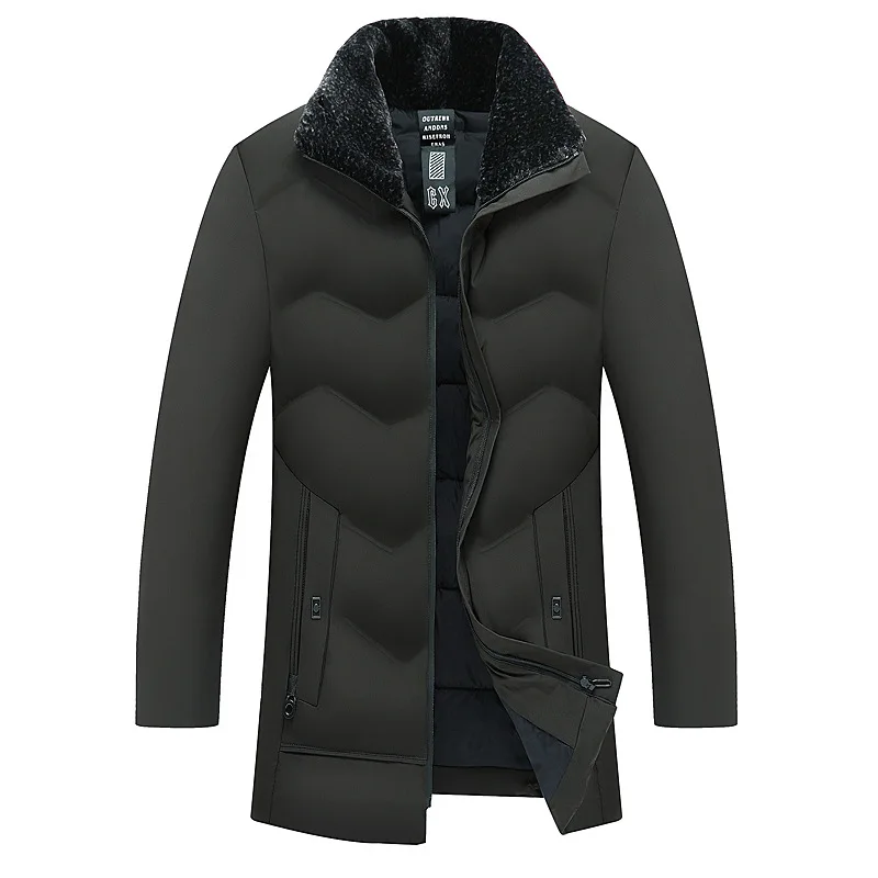 

ICPANS Snow Coat Waterproof Long Winter Jacket Men Casual Solid Regular Zippers Warm Thick Snow Parkas Man Plus Size 4XL