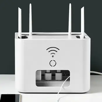 

Wireless Wifi Router Storage box Cable Power Plug Wire Organizer Storage Box Shelf Rack Protection Shell Office Home Organizer