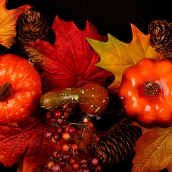 

Home Wreath Door Decor Garland Window Wall Gift 45cm Maple Leaves Berries