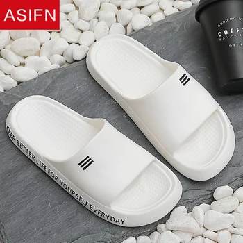

ASIFN Men's Slippers Platform Shoes Male Slides Home Non-slip Summer Indoor Bathing Couple Non-slip Flip Flops Chanclas Hombre