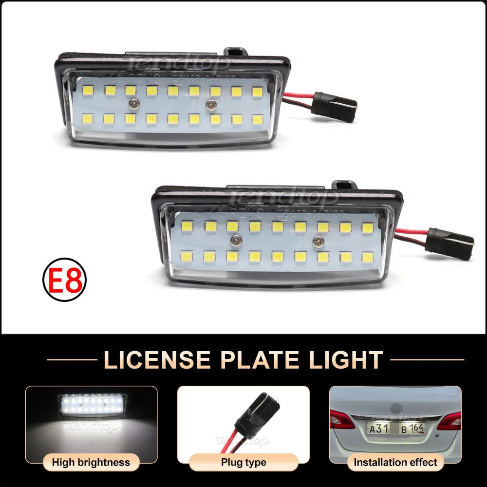 

2Pcs For Nissan TEANA J31 J32 Maxima Cefiro Altima Rogue Sentra SC11 B17 G11 Versa LED License Number Plate Lamp Car Light White