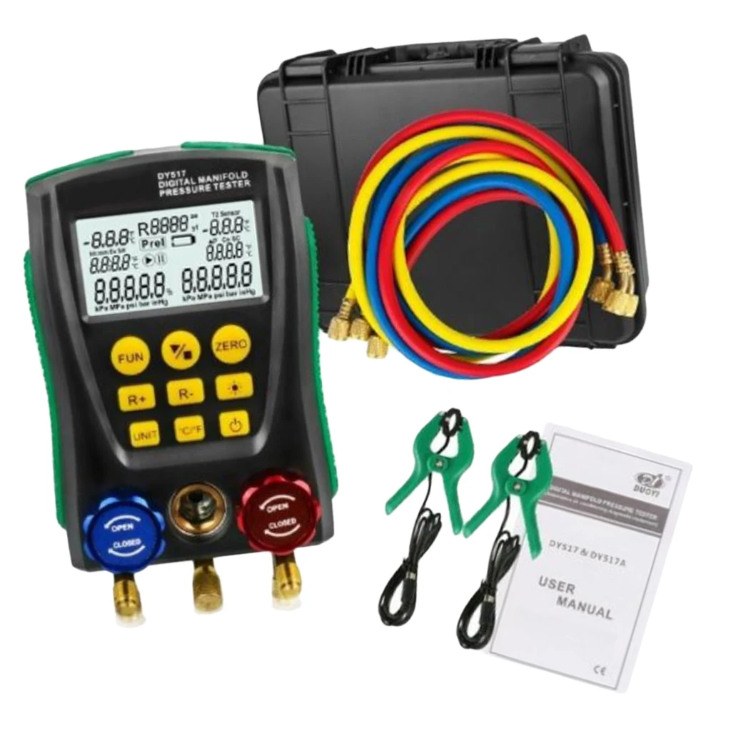 Digital Gauge Meter HVAC Vacuum Pressure Temperature Tester Leakage Test With High-strength Engineering Plastics