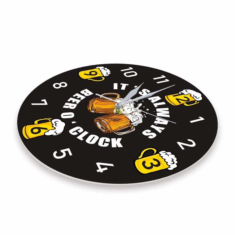 Beer o'Clock Tavern Modern Design Wall Clock Bar Pub Sign Decor Beer Lovers Brew Drinker Man Cave Artwork Decorative Wall Watch 2