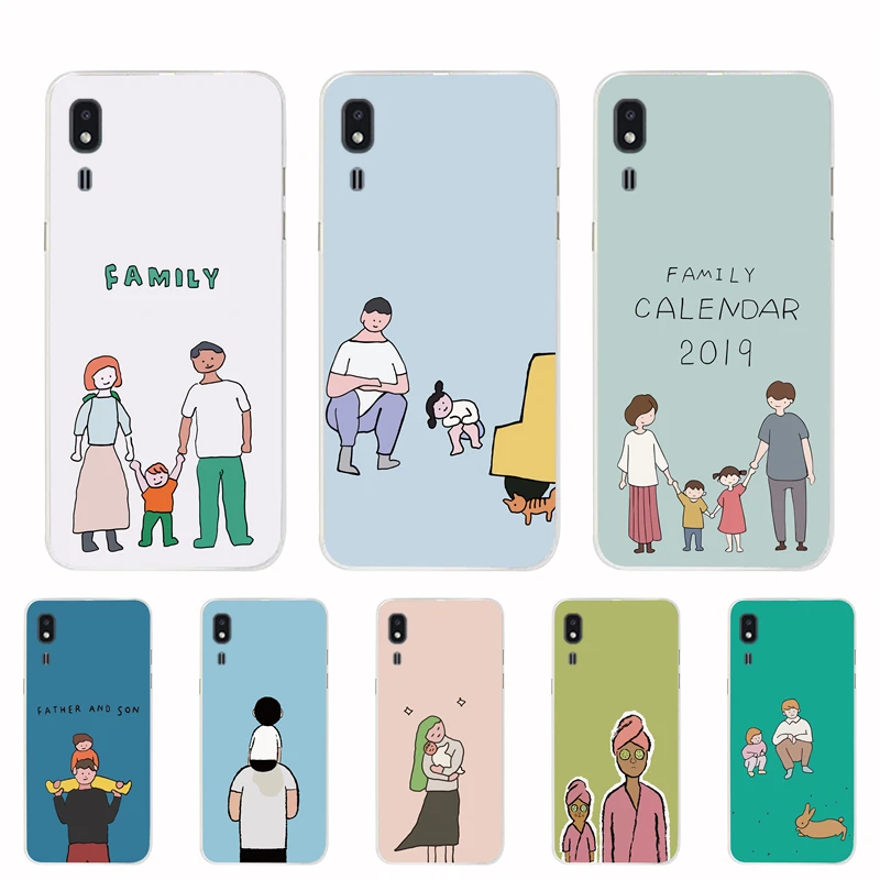 Painted Phone Cover For Samsung Galaxy A2 Core SM-A260F SM-A260G 2019 Silicone Case Soft TPU Back Covers Mama Father Son Family |