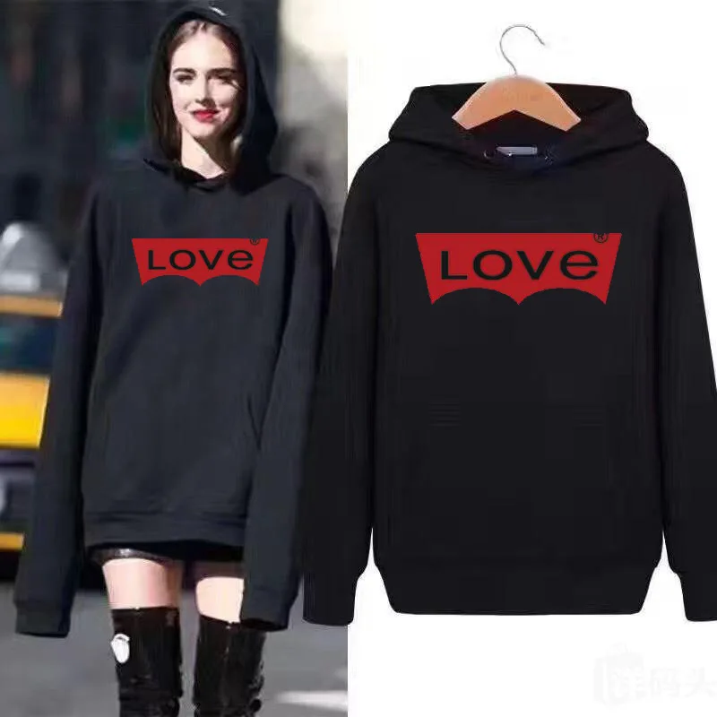 2020 Новая модная толстовка с надписью Love Wome's Sweashirt Harajuku длинным рукавом теплая