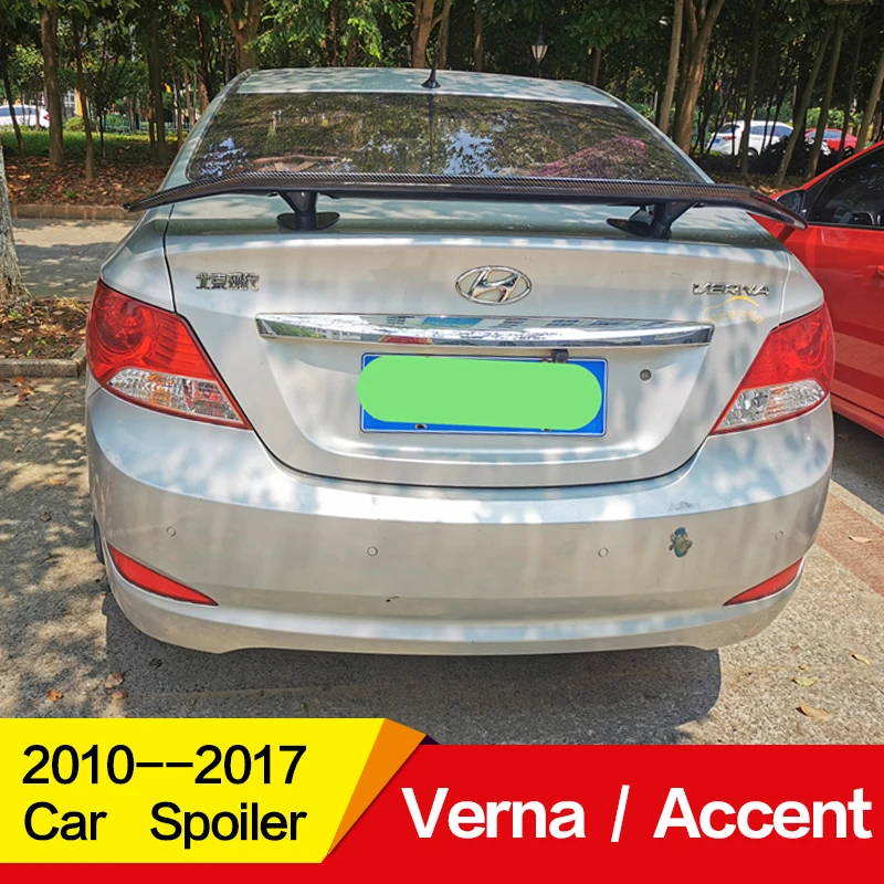 Использовать для hyundai акцент верна спойлер 2010 11 12 13 14 15 16 17 лет заднего крыла переустановка Клея Аксессуары без перфорации