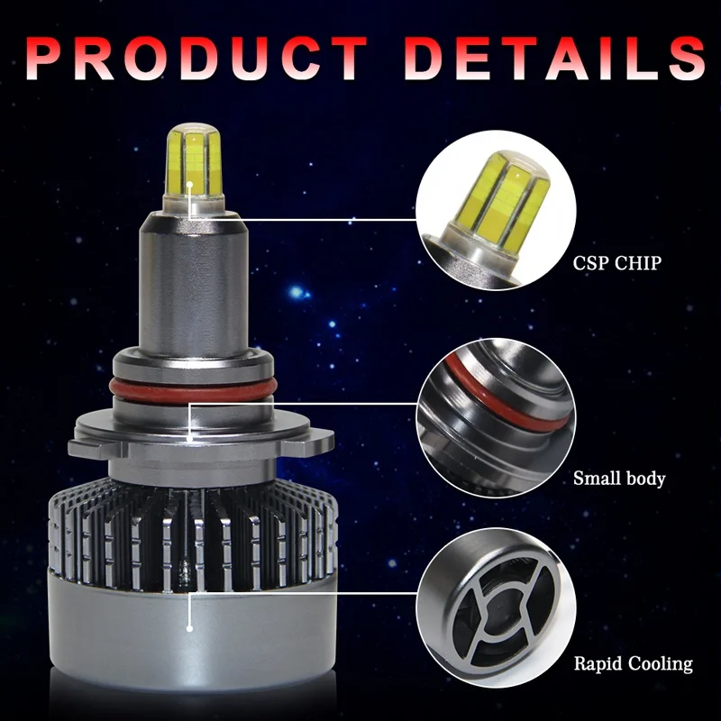 

6 Side 360 Degree 4 Side H1 H11 H8 H7 H4 LED Headlight Bulb For Car Canbus HB3 HB4 H13 9004 880 LED Headlight Kit