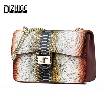 

Luxury Snake Print Woman Small Handbag Leather Python Skin Shoulder Bags Fashion Designer Crossbody Bags For Women Purse Red Sac