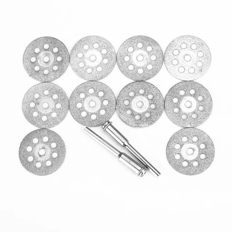 10pcs Diamond Cutting Wheels HSS Circular Saw Blade And 2pcs Mandrels Set Rotary Tool  For Mini Drill Rotary Tool Accessories