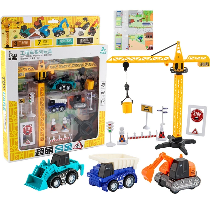 

Simulate Model Car Fire Brigade Ladder Lifting Dismounting Excavator Crane