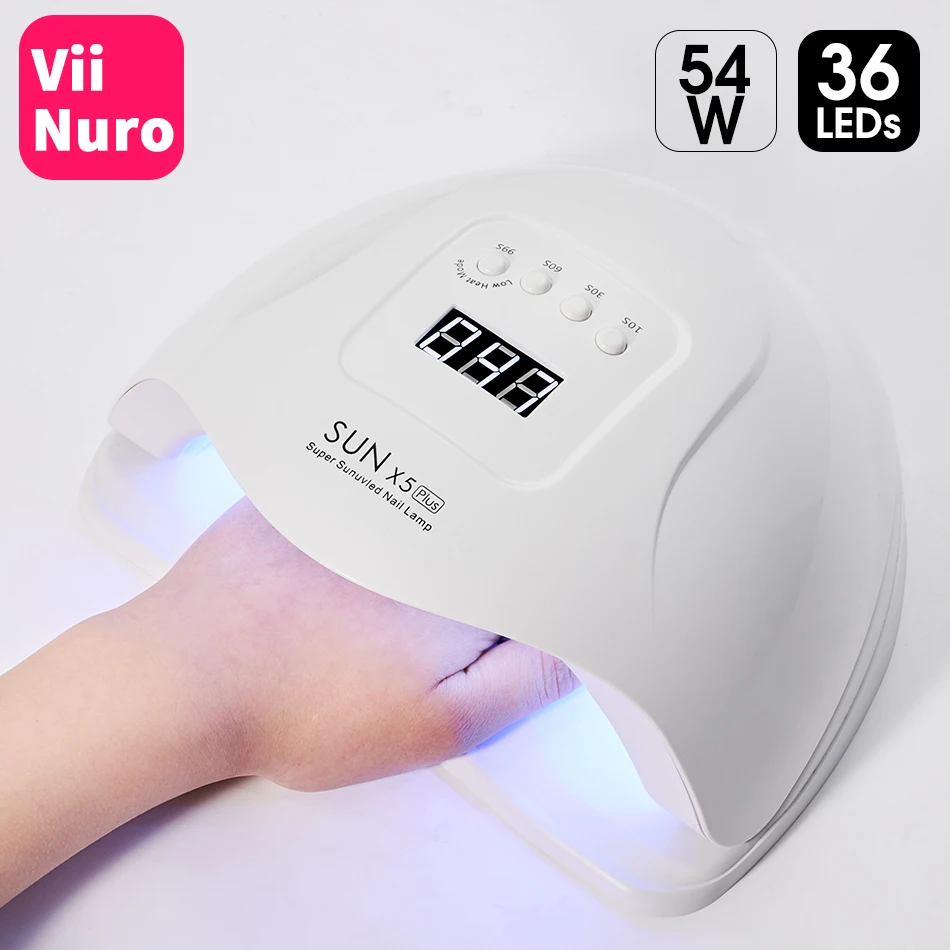 Сушилка для ногтей ViiNuro SUN 5X Plus лампа сушки всех гель лаков с ЖК дисплеем 36