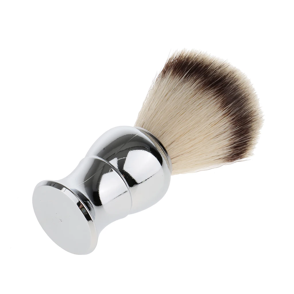 1 Piece Men Soft  Nylon Alloy Handle Shaving Brush Hair Cutting Dust Facial Beard Cleaning Tool 105 x 50 mm