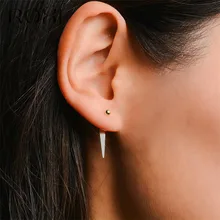 ROXI модные геометрические треугольные простые серьги-гвоздики для женщин, золотые панк минималистичные серьги-гвоздики стерлингового серебра 925 пробы, ювелирные изделия