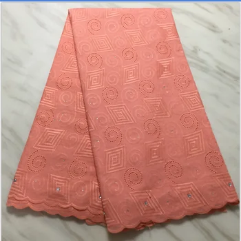 

Sky blue Latest 2019 pink Africa Dry Lace Trim With Stone For Wedding Dress High Quality African Swiss Voile Lace Fabric 5yards
