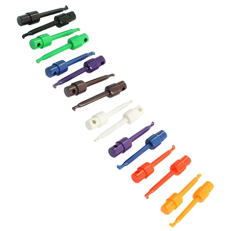 

New Multimeter Part Colorful Electrical Testing Hook Clip Grabber 8 Pair
