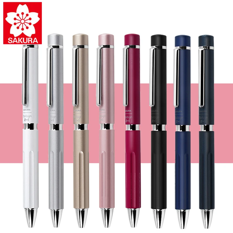 Rotativo para Fora Neutra + Lápis Material de Metal 2 + 1gb2m3004 Pces Japão Sakura Multi-função Caneta Núcleo Automático 0.4 – 0.5mm 1