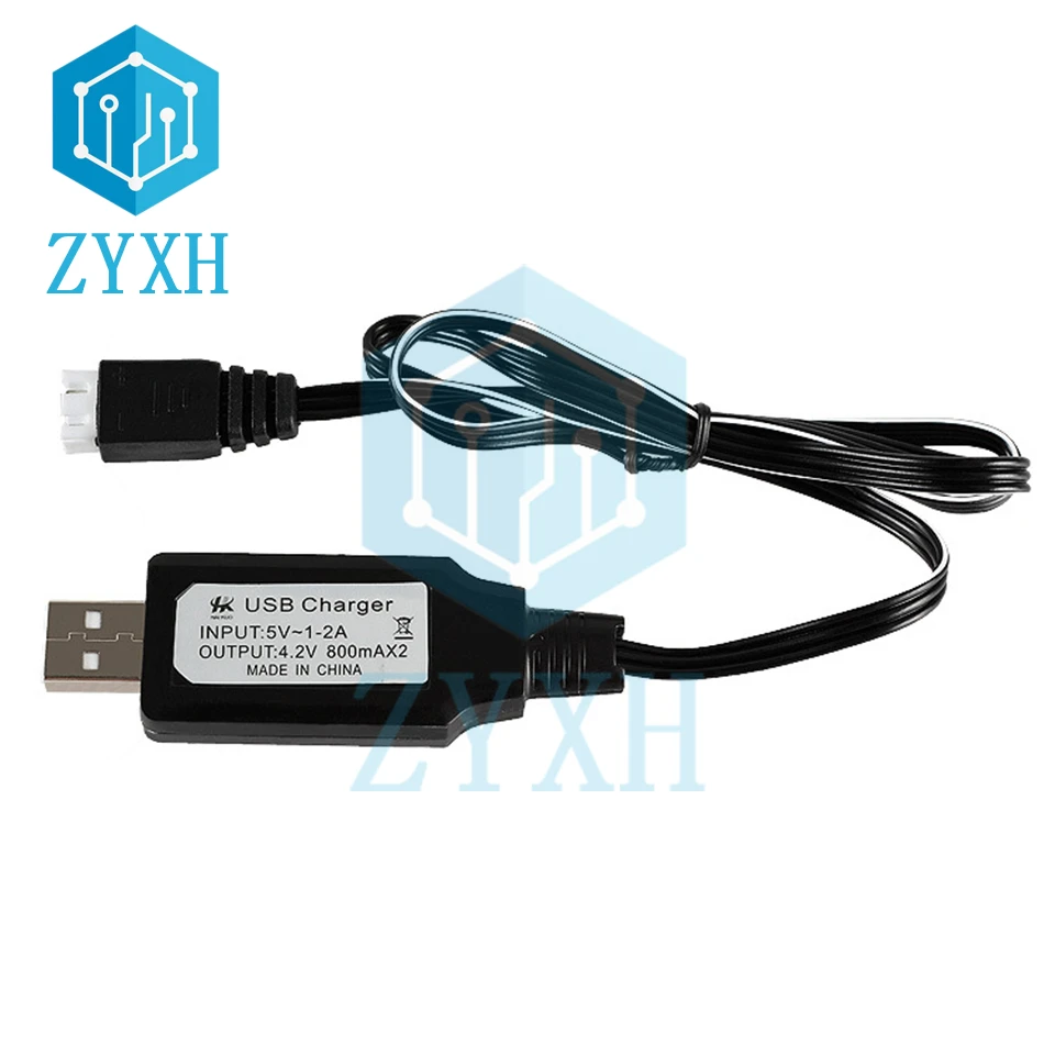 7.4V 800mA*2 XH-3P BMS 2S USB Charger Lipo Li-ion Battery Packs RC Toys Aircraft Car Robot Helicopter Charging LED Indicator Battery Charger