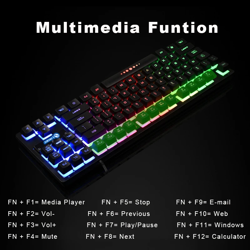 Игровая клавиатура механическая клавиатура RGB подсветка 87 клавиш, USB Проводная эргономичная геймерская клавиатура для ПК, ноутбука, планшета