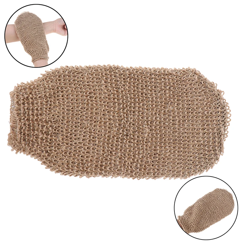 Fibre Bath Gloves Exfoliating Skin Wash Foam Towel Massage Back Shower Scrubber Hemp Body Cleaning Towel Sponges New