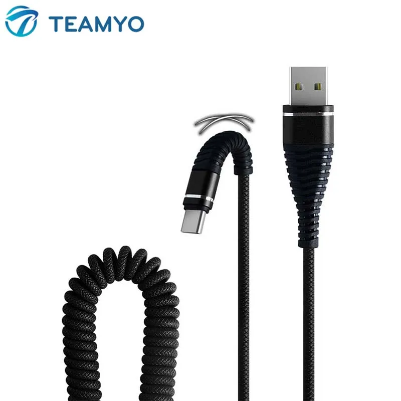Micro usb type C кабель для зарядки для Android samsung Xiaomi LG htc универсальный кабель Весна прочный Быстрый кабель для синхронизации данных зарядный кабель