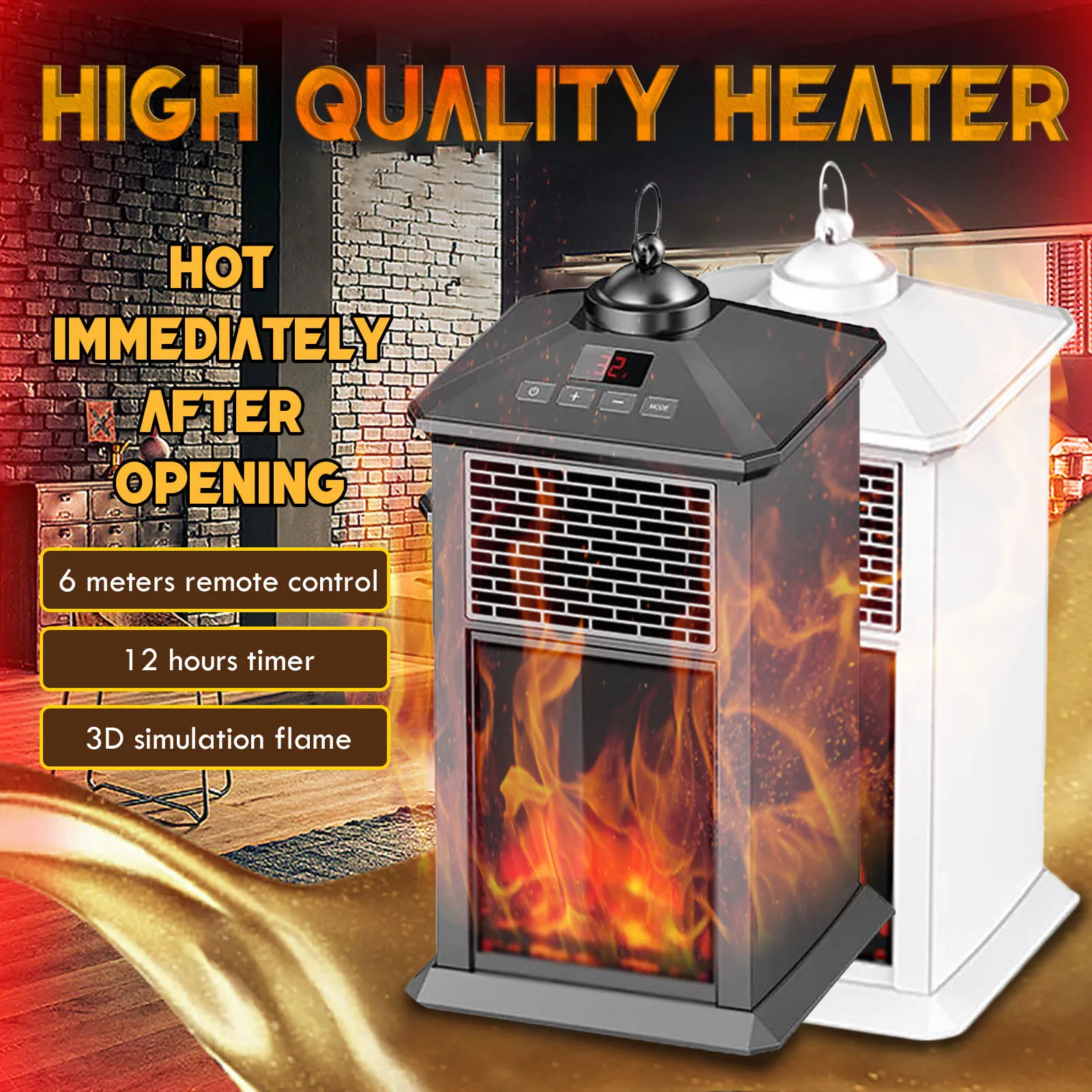 

Patio Heaters Automatic Constant Temperature Outdoor Heater Safe Electric New Heater Fireplace home remote control heater #Z