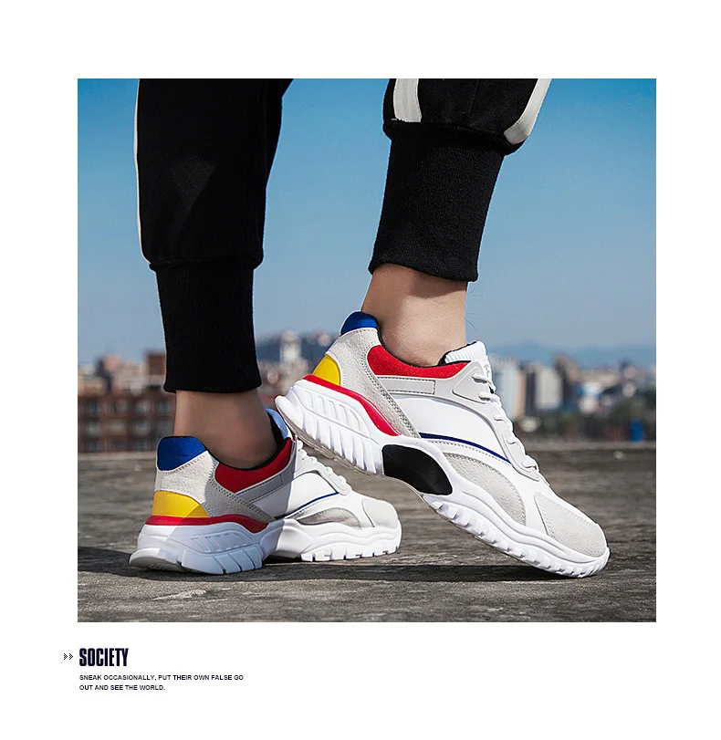 New Style Athletic Shoes Men's Running Shoe Men's Korean-style Students Versatile Casual Dad Trendy Shoes Large Size