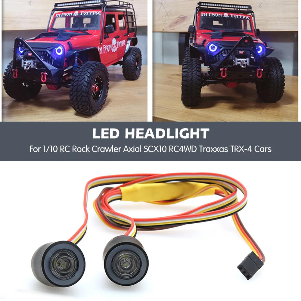 Светодиодные фары ангельские глазки с 12 режимами для 1/10 RC Rock Crawler Axial SCX10 RC4WD Traxxas