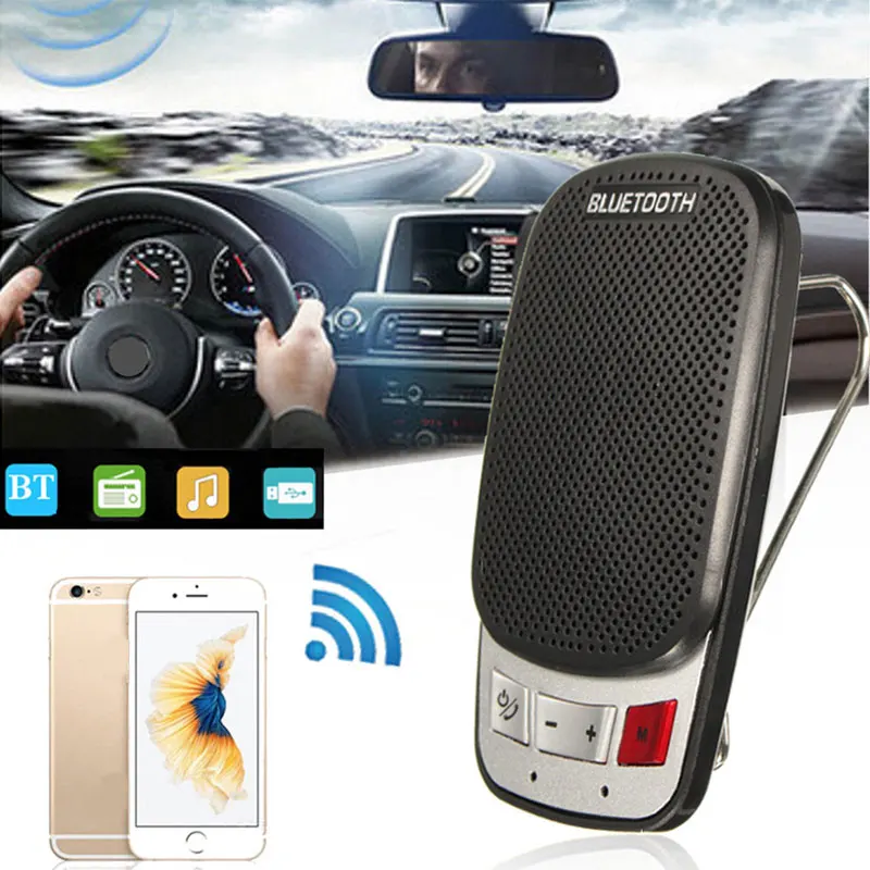 Bluetooth приемник Bluetooth аудио приемник Портативный беспроводной Bluetooth приемник громкой связи солнцезащитный козырек с динамиком V3.0+ EDR
