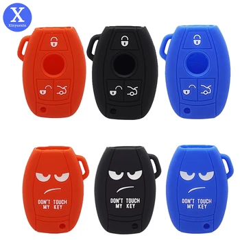 

Xinyuexin Don't Touch My Key Silicone Car Key Case Cover for Mercedes Benz C CL CLK E G GL M Class W203 W204 W210 W211 3 Buttons