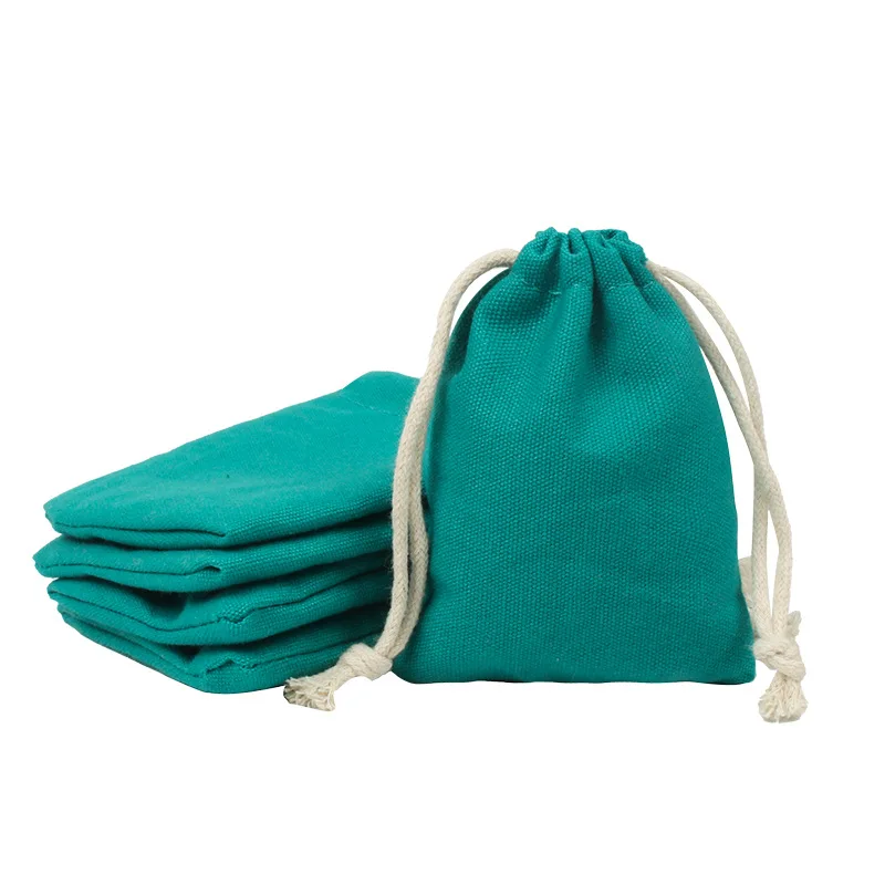 50pcs/Lot 9x12cm Foldable Cotton Fabric Grocery Bags Fashion Drawstring Storage Pouches Travel Package Gift Bag