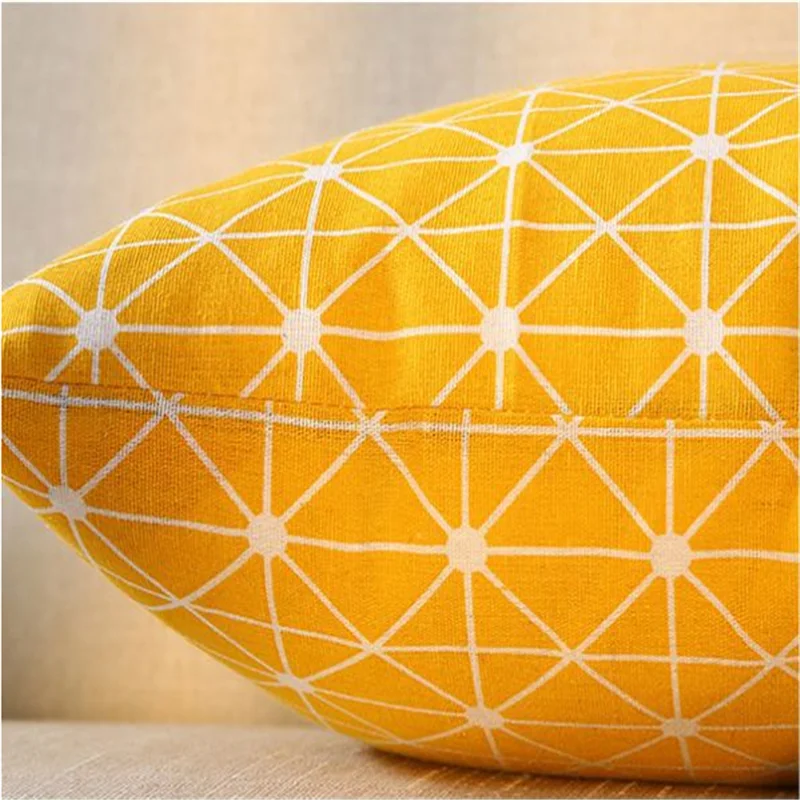Customized Pillow DIY Printed Flannel Linen Cushion Pillow Stripe Lattice Square Home Decoration