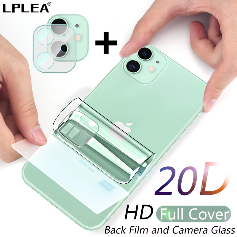 Película de hidrogel de cobertura completa para iPhone 11, 12 Pro, Max, mini, XR, XS, X, protectores de pantalla Protector de pantalla, película trasera, cámara de vidrio templado para iPhone 7, 8 Plus