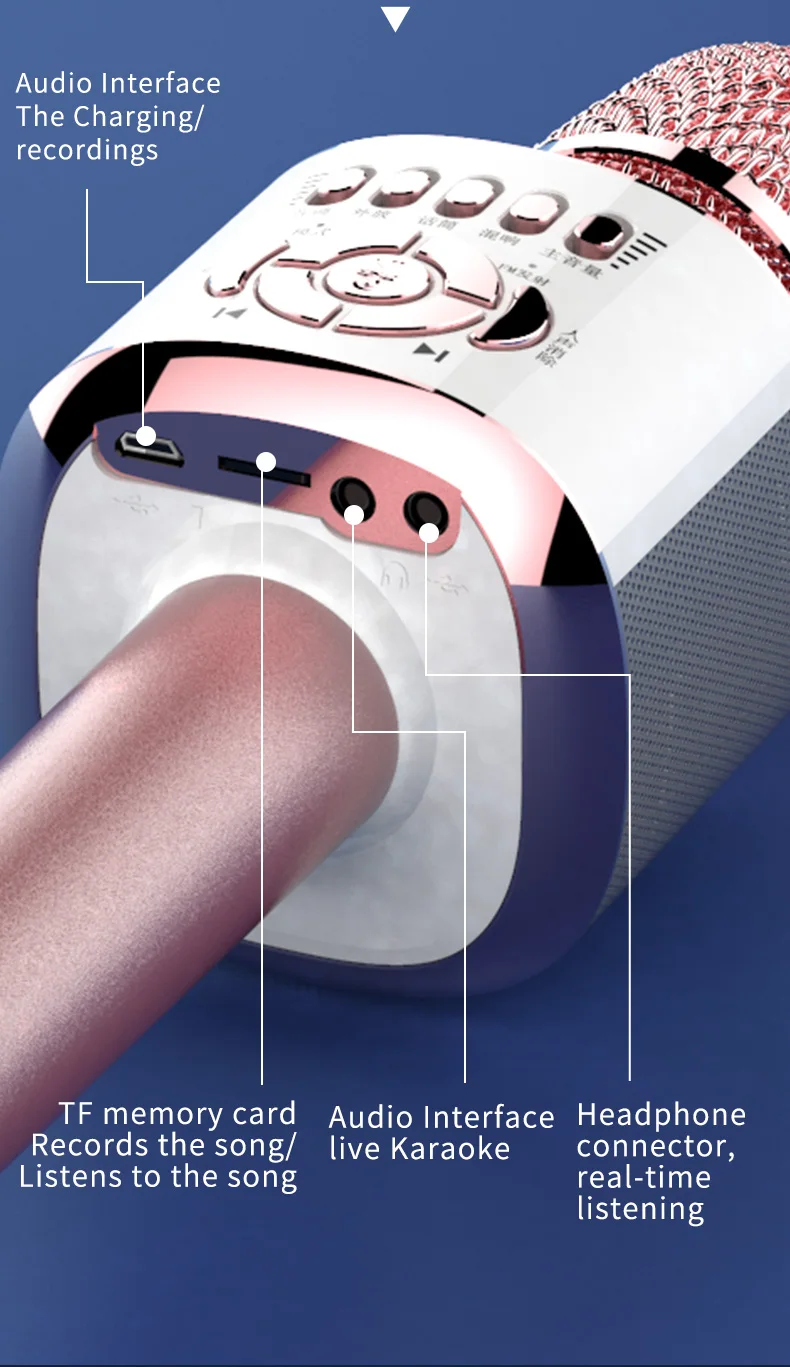 H31 студийная запись ручной профессиональный беспроводной Bluetooth караоке домашний микрофон для вечеринки Пение-рекордер динамик KTV пение