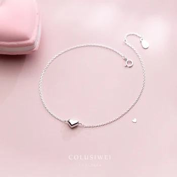 

Colusiwei Simple Design Heart Silver Anklet for Women 925 Sterling Silver Bracelet for Ankle and Leg Fashion Foot Jewelry Gift