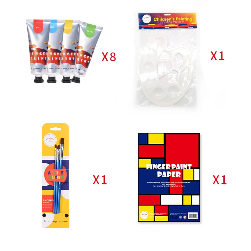 

Flower Monaco Flower Bud Baby Painted Graffiti Pigment Educational Children Safe Non-toxic Finger Painting Set