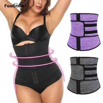 

Feelingirl Waist Trainer Body Shaper Neoprene Slimming Belt 7 Steel Bones Shapwear Modeling Strap Corset Zipper