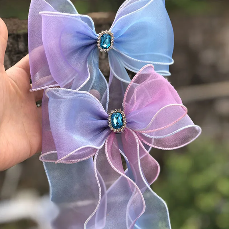 60MM Gradient Rainbow Organza Ribbon 10Yards Gift Wrapping Handmade Bow Homemade Children's Hairpin Accessories Y0607 ribbon decoration ribbon supplies wrapping ribbon organza ribbon