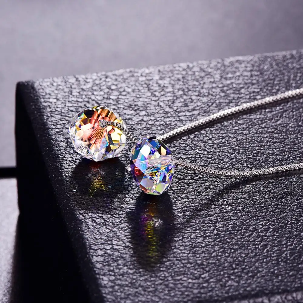 Кристаллы от Swarovski Квадратные бусины Висячие серьги для женщин серебряная цепочка пирсинг модные серьги с подвесками Свадебные ювелирные изделия подарок