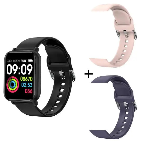 Add pink blue strap R16 Смарт-часы IP68 водонепроницаемый монитор сердечного ритма кровяного давления фитнес-трекер для мужчин и женщин Смарт-часы для Apple IPhone Xiaomi - Цвет: Add pink blue strap
