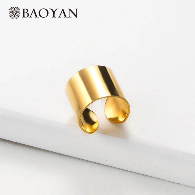 Baoyan золотые титановые открытые кольца ювелирные изделия оптом винтажные из
